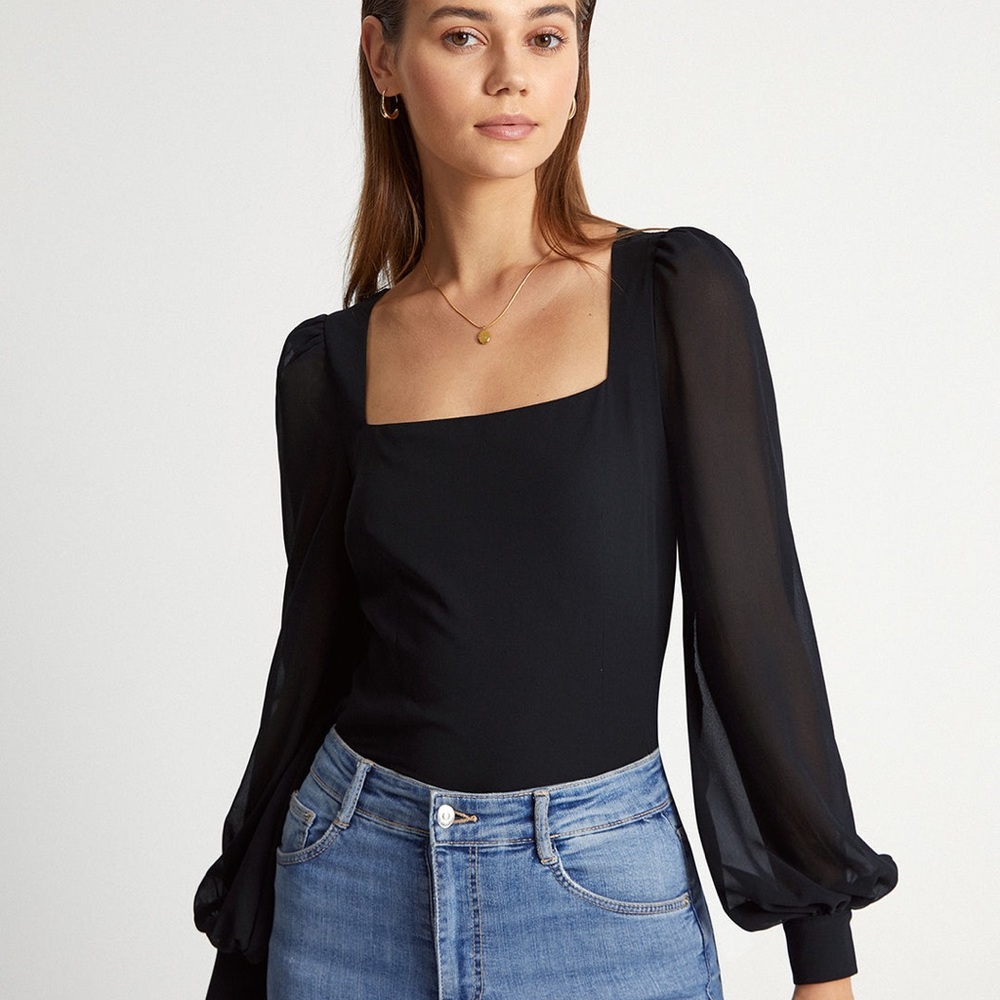 COMMENSE square neck blouse shirt M